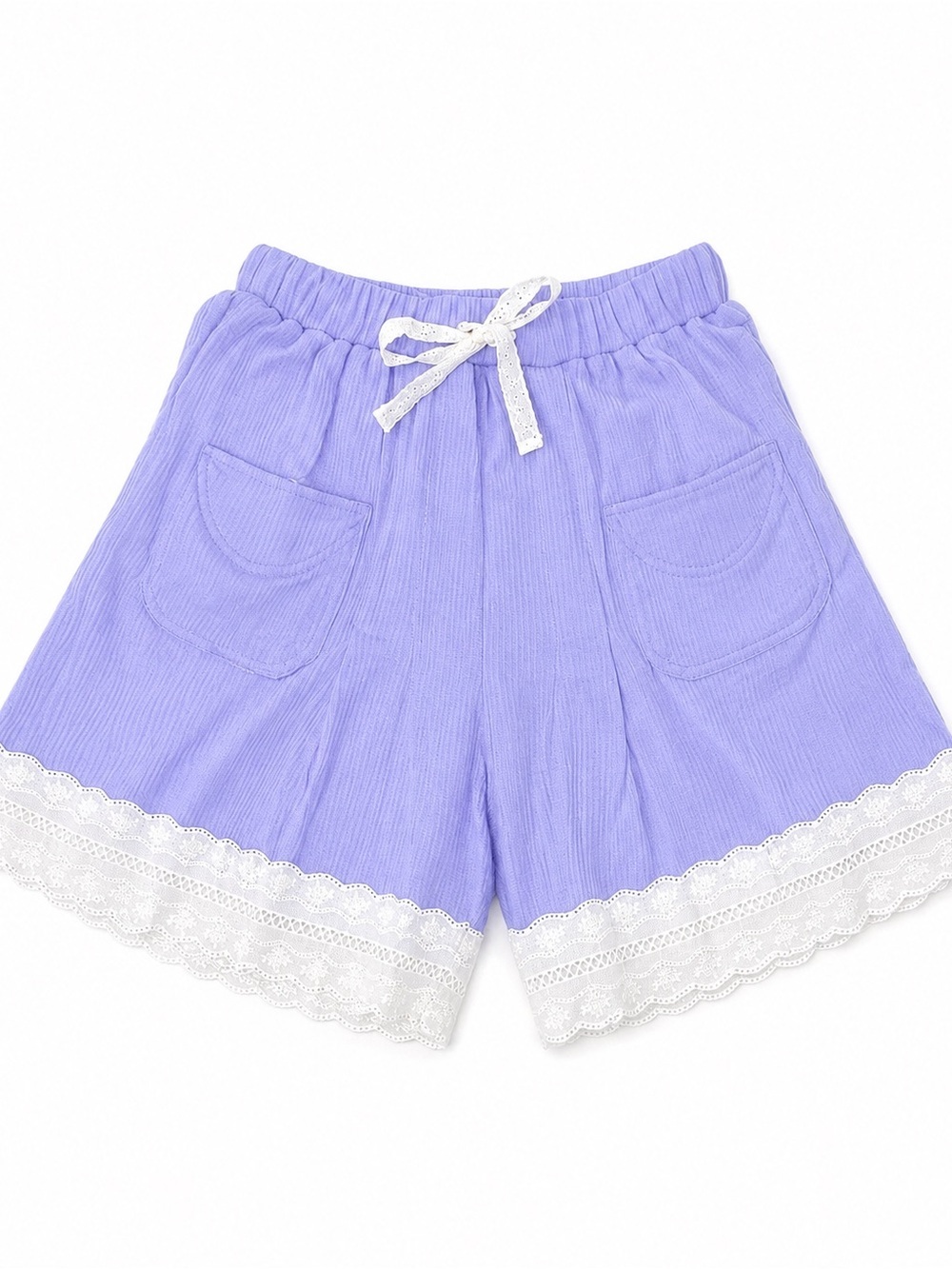 POL Heather Lilac Lace-Trim Shorts